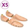 vidaXL Hormas de zapatos 5 pares madera maciza de pino n&uacute;mero 38-39