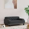 vidaXL Cama para perros de cuero sint&eacute;tico negra 70x45x30 cm