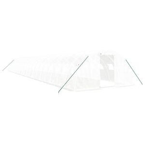 vidaXL Invernadero con estructura de acero blanco 80 m&sup2; 20x4x2 m