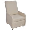 vidaXL Sill&oacute;n plegable de cuero sint&eacute;tico color crema