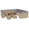 vidaXL Conjunto de sofá de jardín 14 pcs Beige ratán sintético