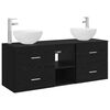 vidaXL Juego de Muebles de Ba&ntilde;o 3 uds. Roble Negro 49,5 x 35 x 63 cm