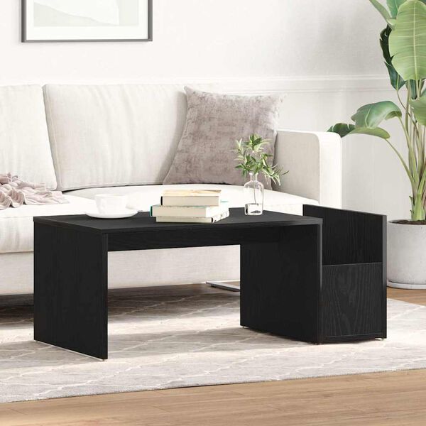 vidaXL Mesa de Caf&eacute; Roble Negro 90 x 45 x 35 cm Madera de ingenier&iacute;a
