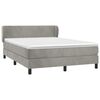 vidaXL Cama box spring con colch&oacute;n terciopelo gris claro 140x200 cm