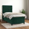 vidaXL Cama box spring con colch&oacute;n terciopelo verde oscuro 90x200 cm