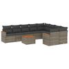 vidaXL Set de sof&aacute;s de jard&iacute;n 10 pzas con cojines rat&aacute;n sint&eacute;tico gris