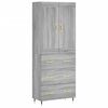 vidaXL Aparador alto madera contrachapada gris sonoma 69,5x34x180 cm