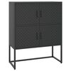 vidaXL Aparador de acero negro 80x35x100 cm