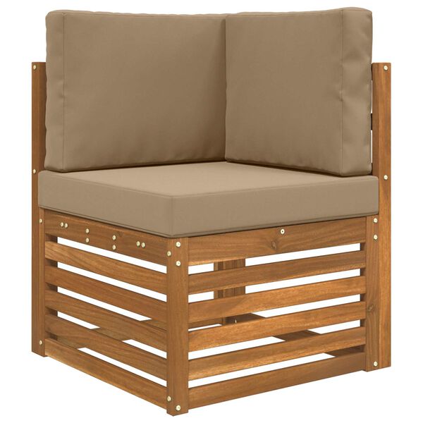 vidaXL Coj&iacute;n para sof&aacute; de exterior 3 pcs Taup&eacute; Poli&eacute;ster