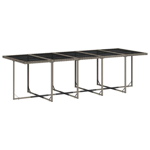 vidaXL Set de comedor de jard&iacute;n 11 pzas y cojines rat&aacute;n sint&eacute;tico gris