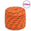 vidaXL Cuerda de barco polipropileno naranja 16 mm 250 m