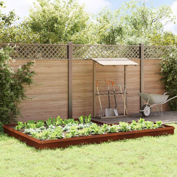 vidaXL Cercas para caracoles 16 pcs Oxidado Acero autopatinable