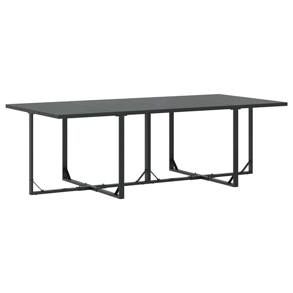 vidaXL Conjunto de Comedor de Jardín 9 pcs Negro Acero
