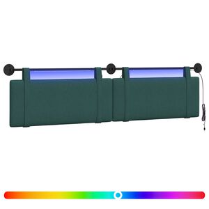 vidaXL Cabecero colgante Verde oscuro Tela