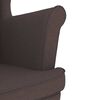 vidaXL Sill&oacute;n con reposapi&eacute;s de tela marr&oacute;n oscuro