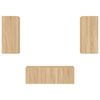 vidaXL Muebles TV pared con LED 4 pzas madera ingeniería roble Sonoma