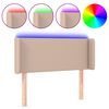 vidaXL Cabecero con LED cuero sint&eacute;tico color capuchino 83x16x78/88 cm