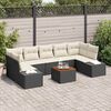 vidaXL Conjunto de sof&aacute;s de jard&iacute;n 8 pcs Negro rat&aacute;n sint&eacute;tico