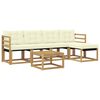 vidaXL Conjunto de sof&aacute;s de exterior 6 uds. Blanco y Crema