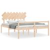 vidaXL Cama para personas mayores con cabecero madera maciza 160x200cm
