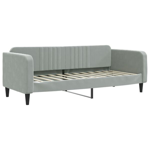 vidaXL Sofá cama sin colchón terciopelo gris claro 80x200 cm