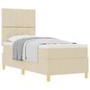 vidaXL Cama tipo Box Spring con cabecera Crema 80 x 200 cm tela