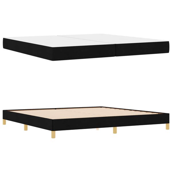 vidaXL Cama tipo Box Spring con colch&oacute;n Negro 200 x 200 cm tela