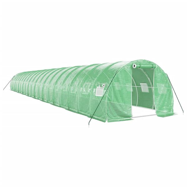 vidaXL Invernadero con estructura de acero verde 60 m&sup2; 20x3x2 m