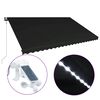 vidaXL Toldo retr&aacute;ctil LED y sensor de viento gris antracita 500x300cm