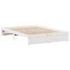 vidaXL Cama con estanter&iacute;a sin colch&oacute;n madera maciza blanca 150x200 cm