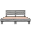 vidaXL Estructura cama madera ingenier&iacute;a metal gris Sonoma 160x200 cm
