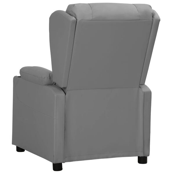 vidaXL Sillón elevable cuero sintético gris