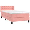 vidaXL Cama box spring con colch&oacute;n terciopelo rosa 80x200 cm
