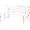 vidaXL Banco de jard&iacute;n de acero blanco 150 cm