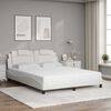 vidaXL Cama Viana con colch&oacute;n cuero sint&eacute;tico blanco 160x200 cm