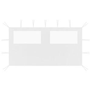 vidaXL Pared lateral de cenador con ventanas blanco 4x2 m
