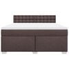 vidaXL Cama box spring con colch&oacute;n tela marr&oacute;n oscuro 180x200 cm