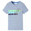 Camiseta infantil de manga corta azul m&eacute;lange 140