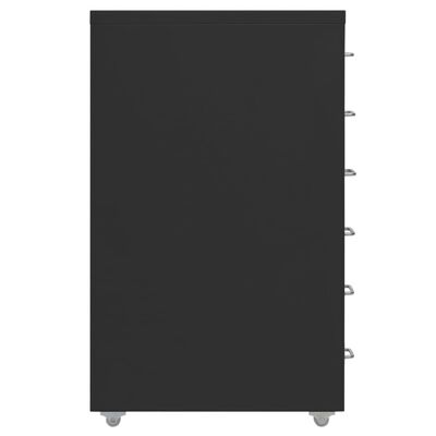 vidaXL Armario archivador móvil metal negro 28x41x69 cm