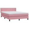 vidaXL Cama box spring con colch&oacute;n terciopelo rosa 160x220 cm