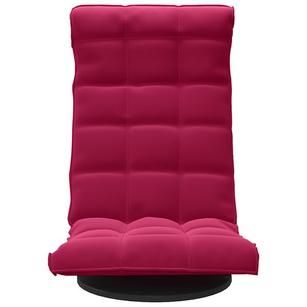 vidaXL Silla de suelo giratoria de terciopelo rojo tinto