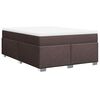 vidaXL Cama box spring con colch&oacute;n tela marr&oacute;n oscuro 140x190 cm