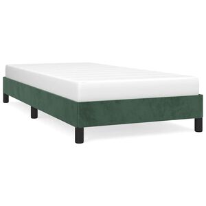 vidaXL Estructura de cama sin colch&oacute;n terciopelo verde oscuro 90x200cm