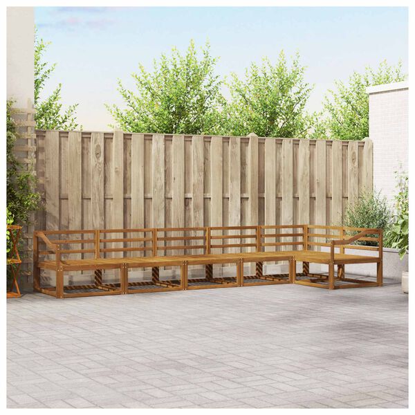 vidaXL Conjunto de sof&aacute;s de exterior 6 pcs Natural