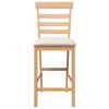 vidaXL Taburetes de bar con cojines 2 uds madera maciza natural caucho