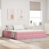 vidaXL Cama con almacenamiento y colch&oacute;n Rosa 200 x 200 cm Terciopelo