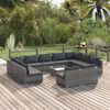 vidaXL Set de muebles de jard&iacute;n 12 pzas cojines rat&aacute;n sint&eacute;tico gris