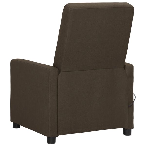 vidaXL Sill&oacute;n de masaje elevable de tela marr&oacute;n