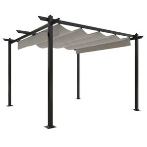 vidaXL Cenador de jard&iacute;n con techo retr&aacute;ctil color crema 3x3 m