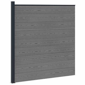 vidaXL Conjunto de valla 175 x 186 cm WPC y Aluminio Gris